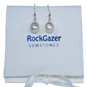 Sterling Silver White Pearl drop earrings dangles hooks ear wires new jewelry